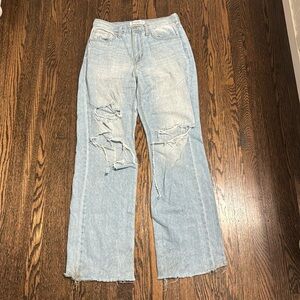 Just Black Denim Wide Leg Ripped Jeans